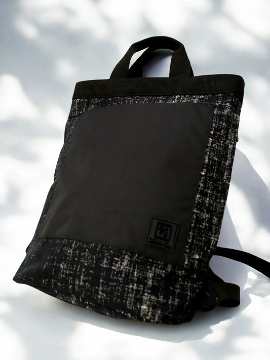 Black Noir Tote Backpack | 3 Way Carry |  Urban Unisex Bag for Work, College & Travel | 11 L Capacity