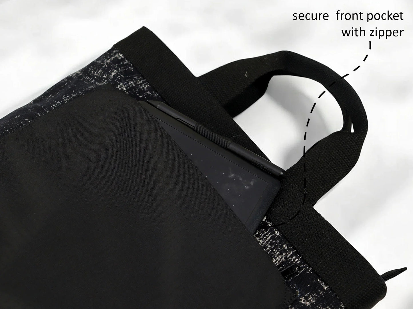 Black Noir Tote Backpack | 3 Way Carry |  Urban Unisex Bag for Work, College & Travel | 11 L Capacity