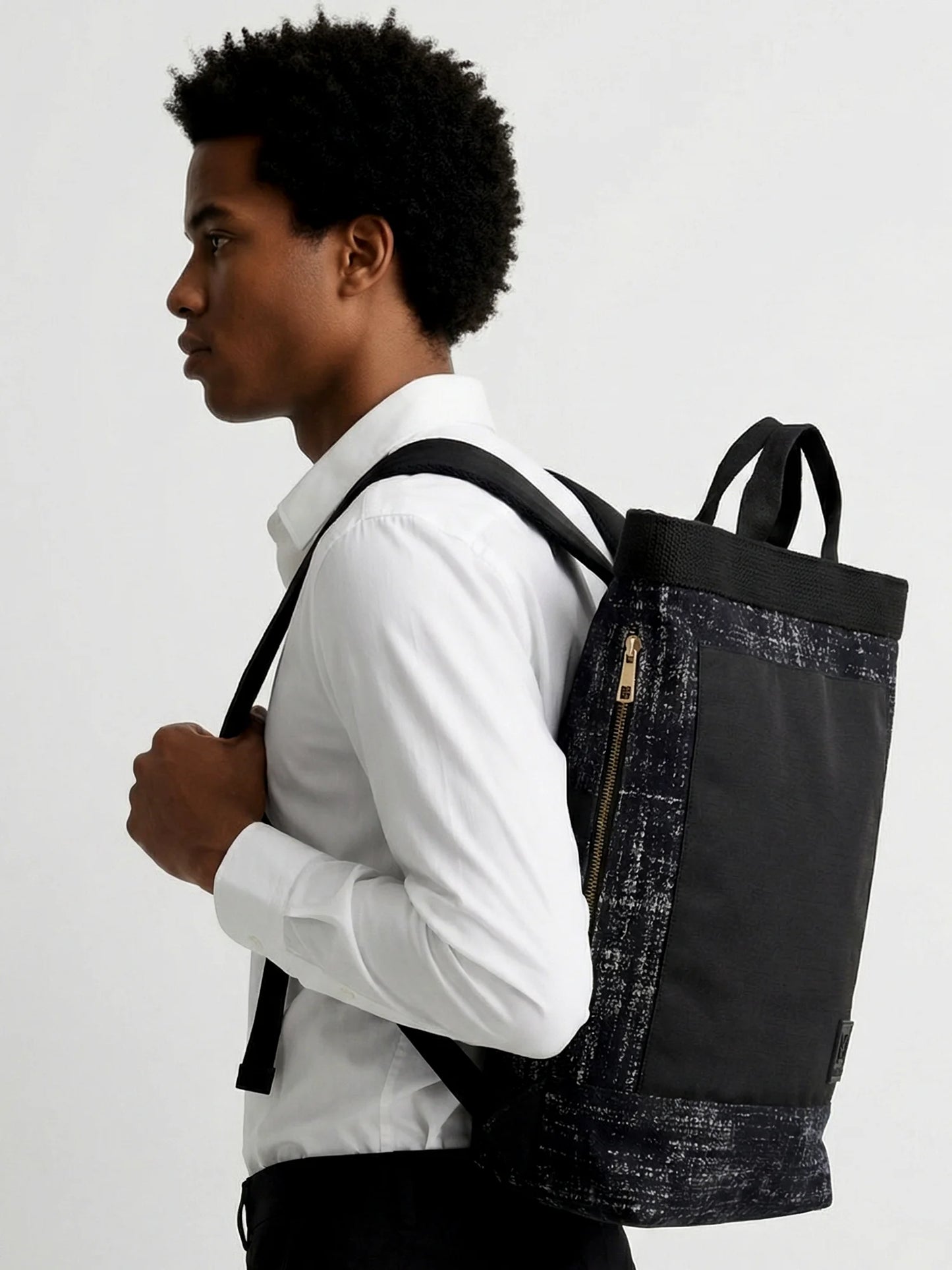 Black Noir Tote Backpack | 3 Way Carry |  Urban Unisex Bag for Work, College & Travel | 11 L Capacity