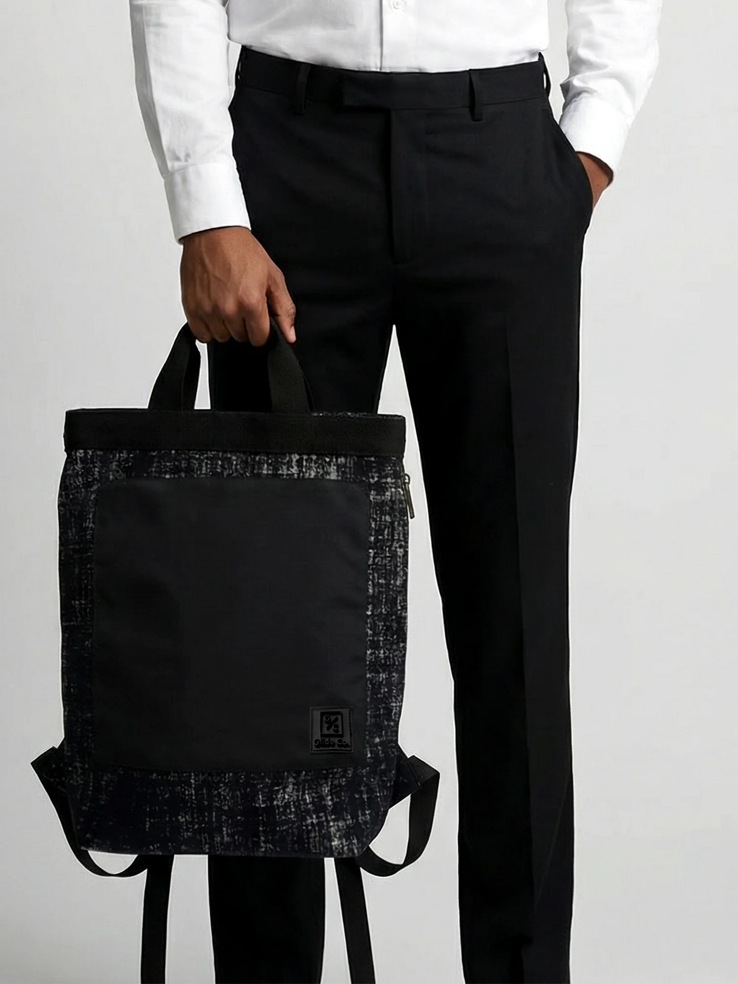 Black Noir Tote Backpack | 3 Way Carry |  Urban Unisex Bag for Work, College & Travel | 11 L Capacity