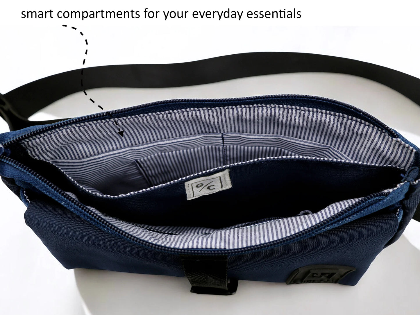 Indigo Chest Bag | Tie-Dye Cotton Canvas & Polyester | PVC Window Pocket with Quick-Access Compartments | Unisex Fanny Pack for Daily Use, Travel & Commute