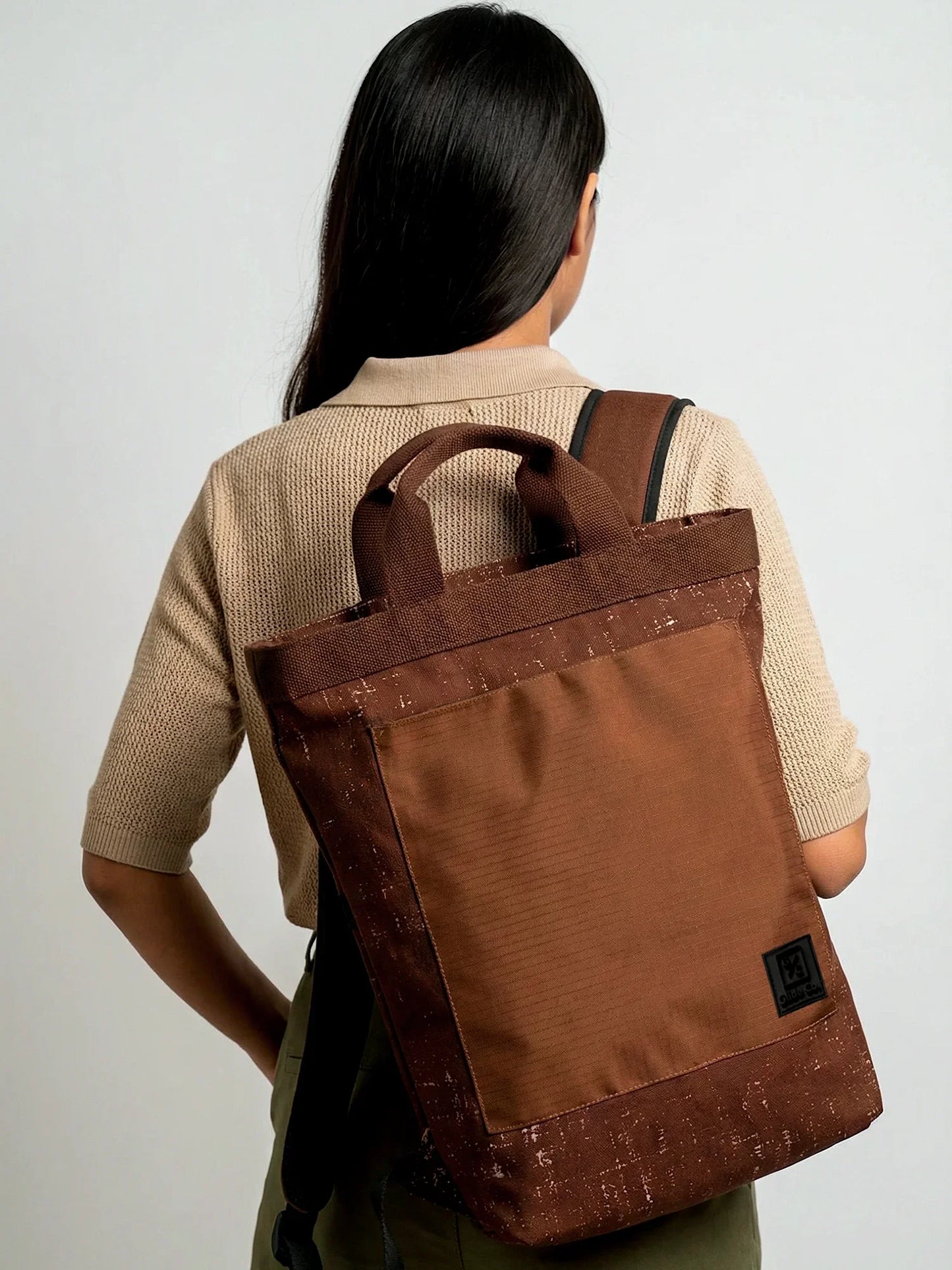 Brown Noir Tote Backpack | 3 Way Carry |  Urban Unisex Bag for Work, College & Travel | 11 L Capacity (Copy)