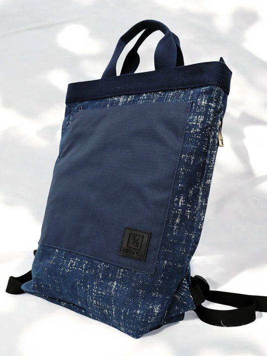 Navy Noir Tote Backpack | 3 Way Carry |  Urban Unisex Bag for Work, College & Travel | 11 L Capacity