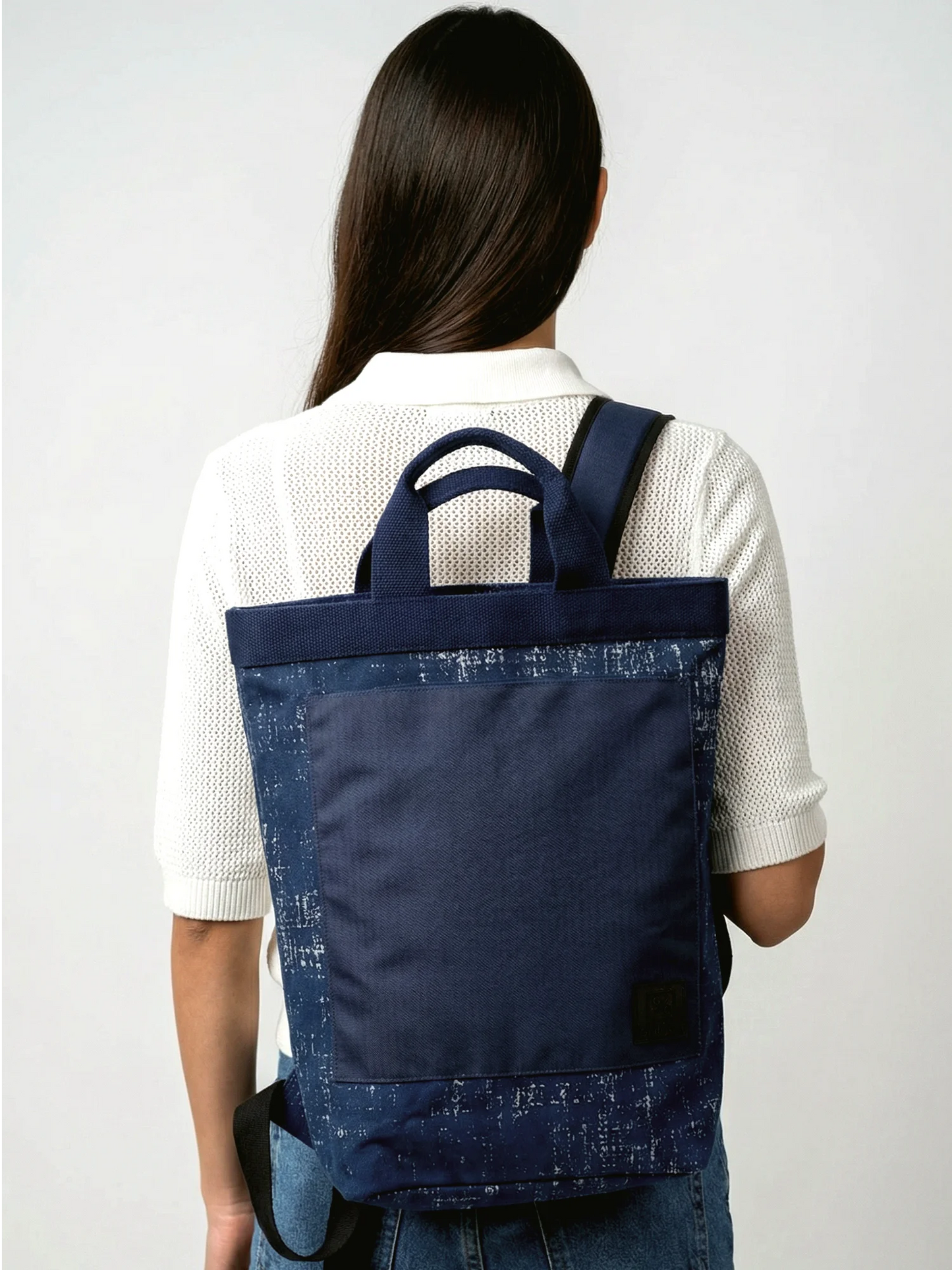 Navy Noir Tote Backpack | 3 Way Carry |  Urban Unisex Bag for Work, College & Travel | 11 L Capacity