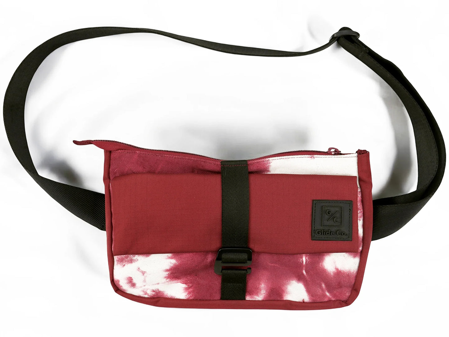 Wine Chest Bag | Tie-Dye Cotton Canvas & Polyester | PVC Window Pocket with Quick-Access Compartments | Unisex Fanny Pack for Daily Use, Travel & Commute